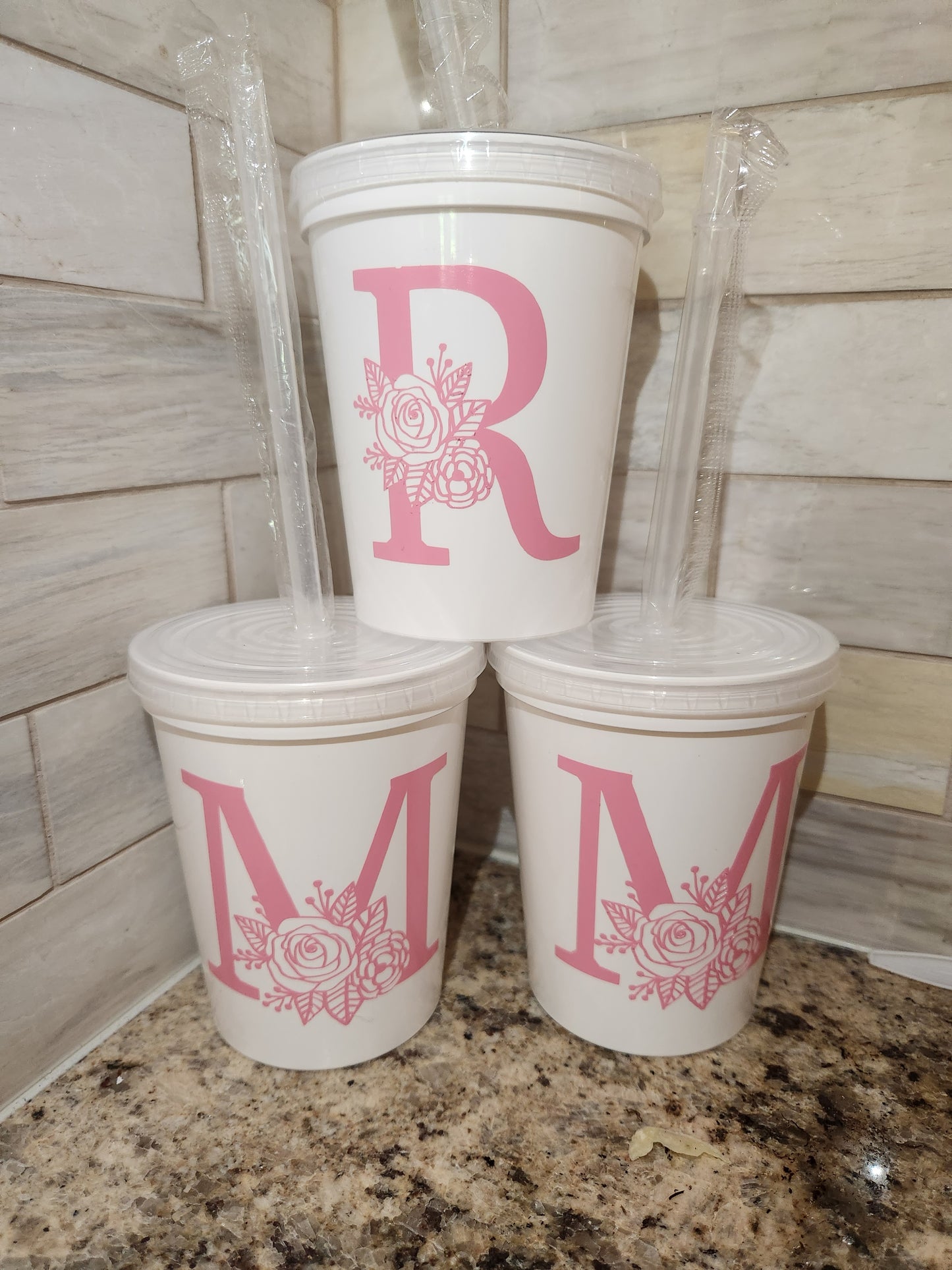 Personalized Initial Flower Cup