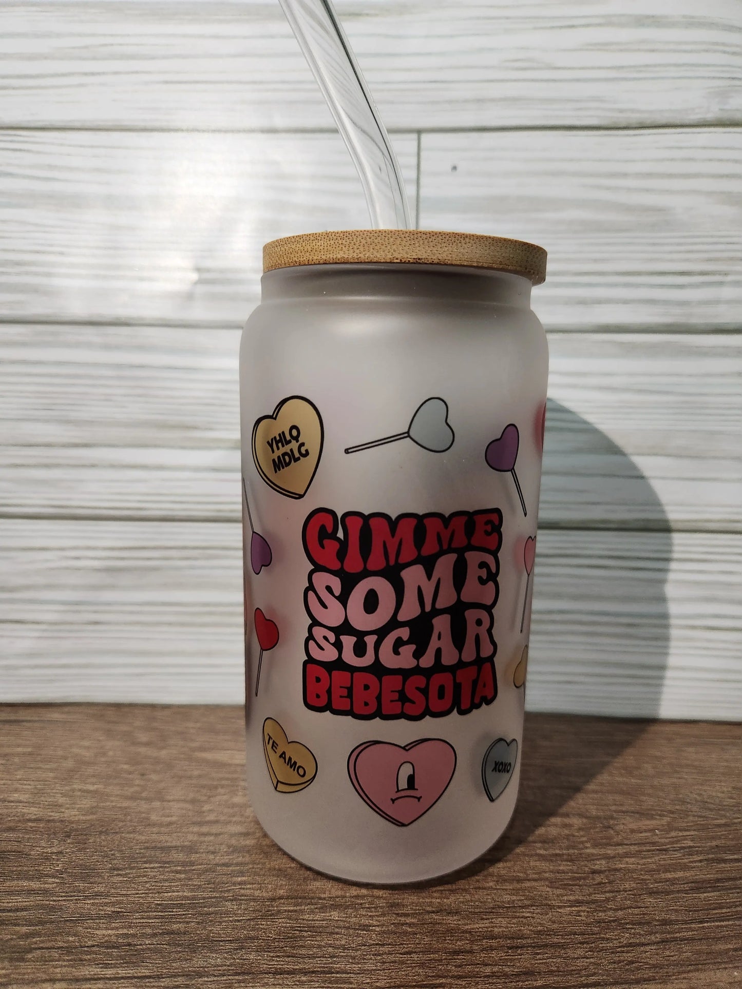 Bad bunny Valentines Day Glass Cup - Image #2