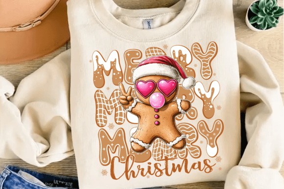 Gingerbread BubbleGum Christmas Crewneck