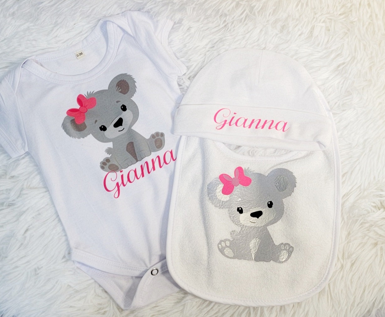 Dark Grey Bear with Name
