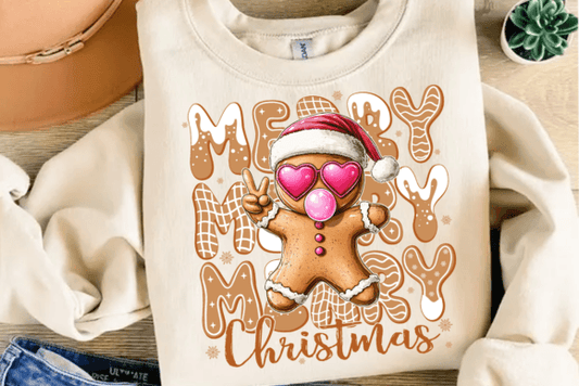 Gingerbread BubbleGum Christmas Crewneck