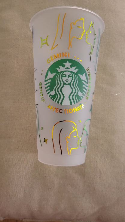 Gemini Zodiac Sign starbucks cup. All zodiac signs are available.