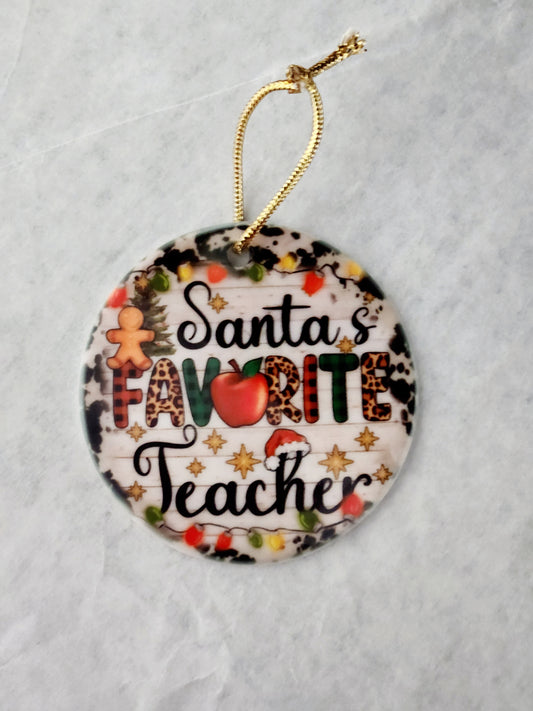 Santa's Favorite Teacher Ornament