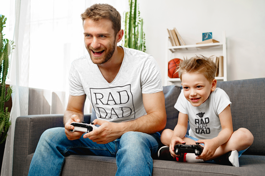 RAD Dad and matching Rad Like Dad tshirt set